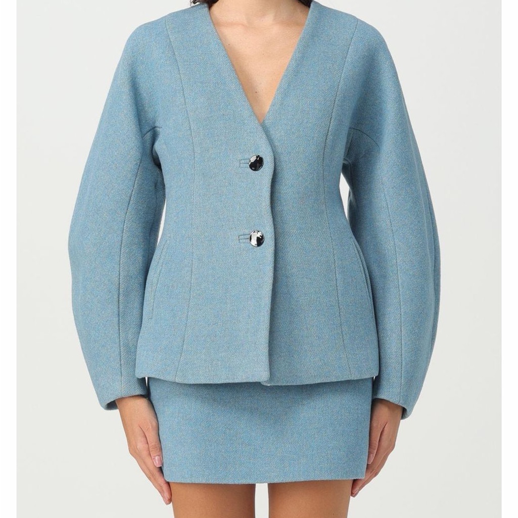 Ganni Wool-Blend Twill Blazer